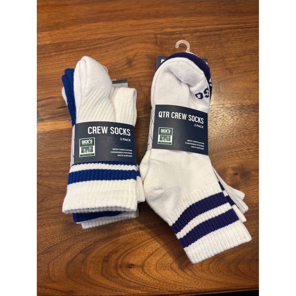 Dick’s Sporting Goods Set of 2 Sock Bundles Purple Blue Size Medium